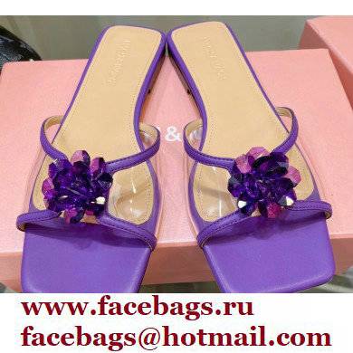 Mach  &  Mach Rose Flower Slides PVC Purple 2022